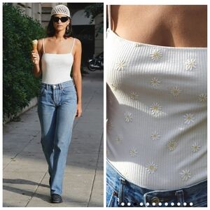 ICONE mara white bodysuit french embroidery NWT small